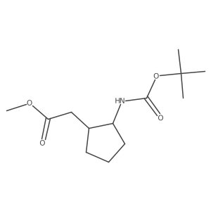 Rel-methyl 2-((1R,2S)-2-((tert-butoxycarbonyl)amino)cyclopentyl)acetate结构式