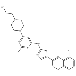 2-(4-(6-((5-(8-Chloro-4H-3,1-benzoxazin-2-yl)thiazol-2-yl)amino)-2-methyl-pyrimidin-4-yl)piperazin-1-yl)ethanol Structure