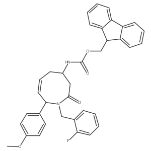 9H-Fluoren-9-ylmethyl N-[1-[(2-fluorophenyl)methyl]-1,2,3,4,5,8-hexahydro-8-(4-methoxyphenyl)-2-oxo-4-azocinyl]carbamate Structure