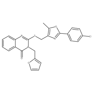 2-(((2-(4-chlorophenyl)-5-methyloxazol-4-yl)methyl)thio)-3-(furan-2-ylmethyl)quinazolin-4(3H)-one Structure