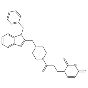 1-(3-(4-((1-benzyl-1H-benzo[d]imidazol-2-yl)methyl)piperazin-1-yl)-3-oxopropyl)pyrimidine-2,4(1H,3H)-dione Structure