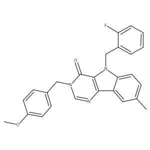 5-(2-fluorobenzyl)-3-(4-methoxybenzyl)-8-methyl-3,5-dihydro-4H-pyrimido[5,4-b]indol-4-one Structure