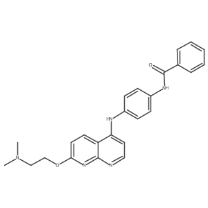 N-[4-[[7-[2-(dimethylamino)ethoxy]-1,8-naphthyridin-4-yl]amino]phenyl]benzamide结构式