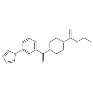 ethyl 4-(3-(1H-tetrazol-1-yl)benzoyl)piperazine-1-carboxylate结构式