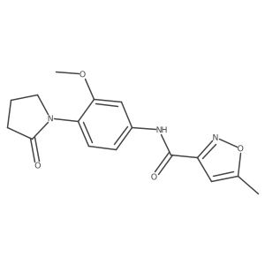 N-[3-methoxy-4-(2-oxopyrrolidin-1-yl)phenyl]-5-methyl-1,2-oxazole-3-carboxamide结构式