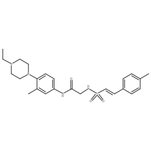 N-[4-(4-ethylpiperazin-1-yl)-3-methylphenyl]-2-[2-(4-methylphenyl)ethenesulfonamido]acetamide结构式