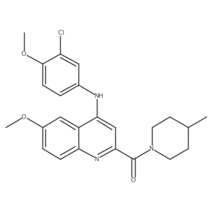 N-(3-chloro-4-methoxyphenyl)-6-methoxy-2-(4-methylpiperidine-1-carbonyl)quinolin-4-amine结构式