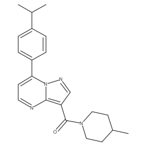 4-Methyl-1-{7-[4-(propan-2-yl)phenyl]pyrazolo[1,5-a]pyrimidine-3-carbonyl}piperidine结构式