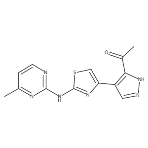 1-[4-[2-[(4-methylpyrimidin-2-yl)amino]-1,3-thiazol-4-yl]-1H-pyrazol-5-yl]ethanone Structure