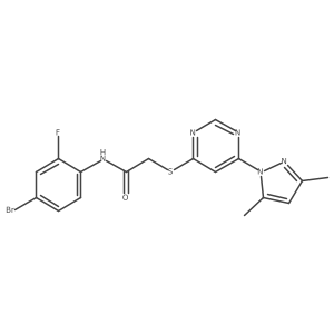 N-(4-bromo-2-fluorophenyl)-2-((6-(3,5-dimethyl-1H-pyrazol-1-yl)pyrimidin-4-yl)thio)acetamide Structure