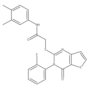 N-(3,4-dimethylphenyl)-2-{[3-(2-fluorophenyl)-4-oxo-3H,4H-thieno[3,2-d]pyrimidin-2-yl]sulfanyl}acetamide结构式