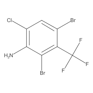 2,4-Dibromo-6-chloro-3-(trifluoromethyl)aniline结构式