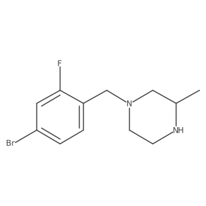 1-[(4-Bromo-2-fluorophenyl)methyl]-3-methylpiperazine结构式