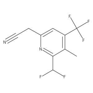 2-(Difluoromethyl)-3-methyl-4-(trifluoromethyl)pyridine-6-acetonitrile Structure