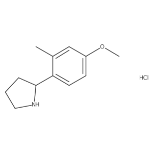 (S)-2-(4-Methoxy-2-methylphenyl)pyrrolidine hydrochloride结构式