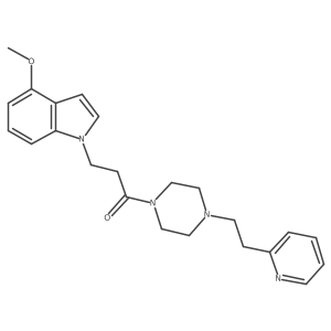 3-(4-methoxy-1H-indol-1-yl)-1-{4-[2-(2-pyridyl)ethyl]piperazino}-1-propanone结构式