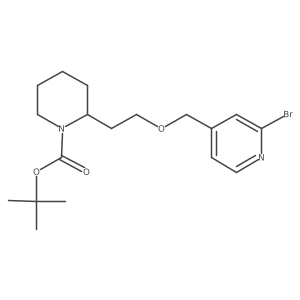 tert-Butyl 2-(2-((2-bromopyridin-4-yl)methoxy)ethyl)piperidine-1-carboxylate Structure