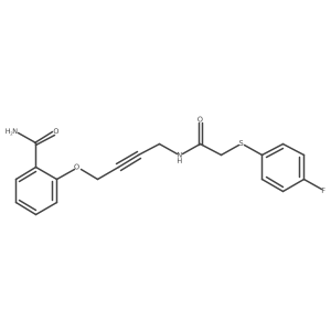 2-((4-(2-((4-Fluorophenyl)thio)acetamido)but-2-yn-1-yl)oxy)benzamide Structure