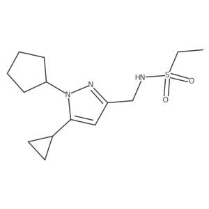 N-((1-cyclopentyl-5-cyclopropyl-1H-pyrazol-3-yl)methyl)ethanesulfonamide Structure