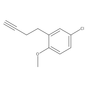 2-(But-3-yn-1-yl)-4-chloro-1-methoxybenzene结构式
