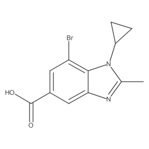 7-Bromo-1-cyclopropyl-2-methyl-1H-benzimidazole-5-carboxylic acid结构式