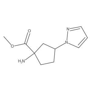 Methyl 1-amino-3-(1H-pyrazol-1-yl)cyclopentane-1-carboxylate结构式