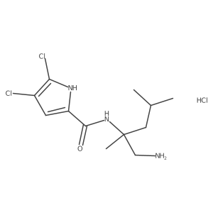 N-(1-amino-2,4-dimethylpentan-2-yl)-4,5-dichloro-1H-pyrrole-2-carboxamide hydrochloride Structure