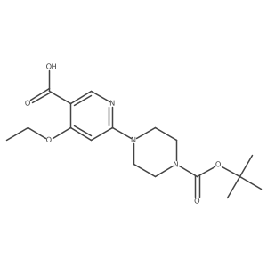 6-(4-(Tert-butoxycarbonyl)piperazin-1-yl)-4-ethoxynicotinic acid结构式