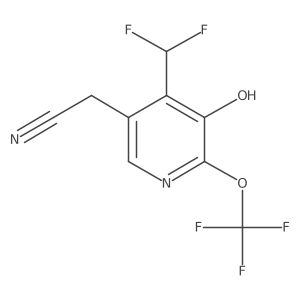 2-(4-(Difluoromethyl)-5-hydroxy-6-(trifluoromethoxy)pyridin-3-yl)acetonitrile Structure