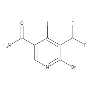6-Bromo-5-(difluoromethyl)-4-iodonicotinamide结构式