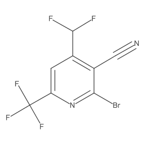 2-Bromo-4-(difluoromethyl)-6-(trifluoromethyl)nicotinonitrile Structure