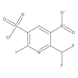 2-(Difluoromethyl)-6-iodo-3-nitropyridine-5-sulfonyl chloride结构式