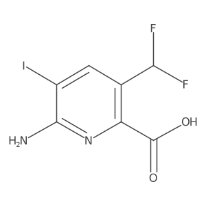 6-Amino-3-(difluoromethyl)-5-iodopicolinic acid结构式