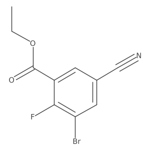 Ethyl 3-bromo-5-cyano-2-fluorobenzoate结构式