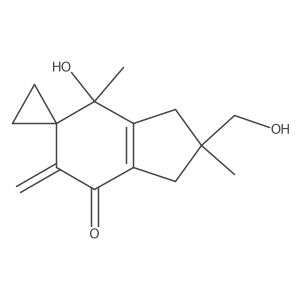 (2R,7S)-7-hydroxy-2-(hydroxymethyl)-2,7-dimethyl-5-methylidenespiro[1,3-dihydroindene-6,1'-cyclopropane]-4-one结构式