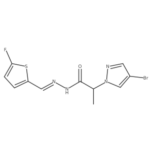 2-(4-Bromo-1H-pyrazol-1-yl)-N'-((5-fluorothiophen-2-yl)methylene)propanehydrazide结构式