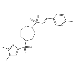 (E)-1-((1,2-dimethyl-1H-imidazol-4-yl)sulfonyl)-4-((4-methylstyryl)sulfonyl)-1,4-diazepane Structure