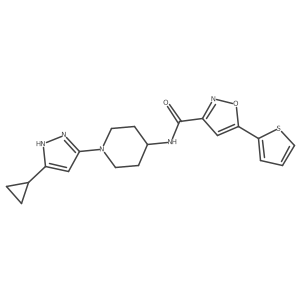 N-(1-(5-cyclopropyl-1H-pyrazol-3-yl)piperidin-4-yl)-5-(thiophen-2-yl)isoxazole-3-carboxamide Structure