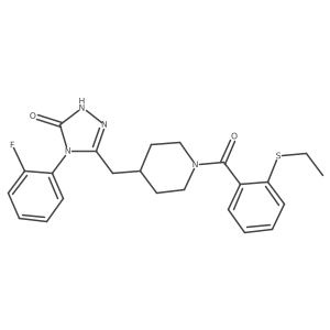 3-((1-(2-(ethylthio)benzoyl)piperidin-4-yl)methyl)-4-(2-fluorophenyl)-1H-1,2,4-triazol-5(4H)-one Structure