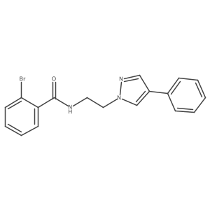 2-bromo-N-(2-(4-phenyl-1H-pyrazol-1-yl)ethyl)benzamide结构式