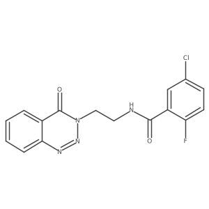 5-chloro-2-fluoro-N-(2-(4-oxobenzo[d][1,2,3]triazin-3(4H)-yl)ethyl)benzamide结构式