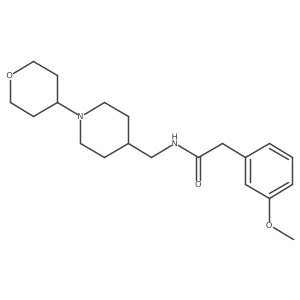 2-(3-methoxyphenyl)-N-((1-(tetrahydro-2H-pyran-4-yl)piperidin-4-yl)methyl)acetamide结构式