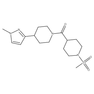 (4-(1-methyl-1H-pyrazol-3-yl)piperidin-1-yl)(1-(methylsulfonyl)piperidin-4-yl)methanone Structure
