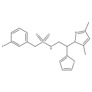 N-(2-(3,5-dimethyl-1H-pyrazol-1-yl)-2-(thiophen-2-yl)ethyl)-1-(3-fluorophenyl)methanesulfonamide Structure