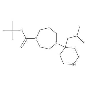 tert-Butyl 4-[4-(2-methylpropyl)piperidin-4-yl]-1,4-diazepane-1-carboxylate结构式