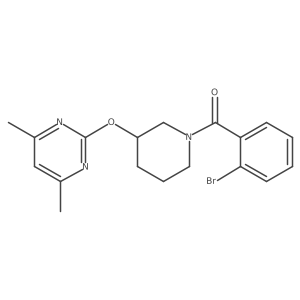 (2-Bromophenyl)(3-((4,6-dimethylpyrimidin-2-yl)oxy)piperidin-1-yl)methanone结构式