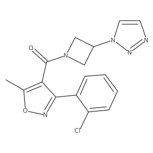 (3-(1H-1,2,3-triazol-1-yl)azetidin-1-yl)(3-(2-chlorophenyl)-5-methylisoxazol-4-yl)methanone结构式