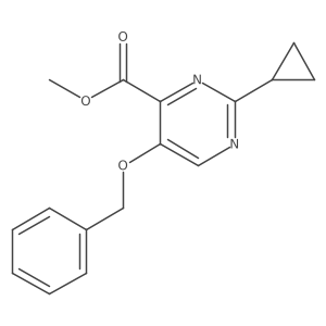 Methyl 5-(benzyloxy)-2-cyclopropylpyrimidine-4-carboxylate结构式
