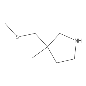 3-Methyl-3-[(methylsulfanyl)methyl]pyrrolidine结构式