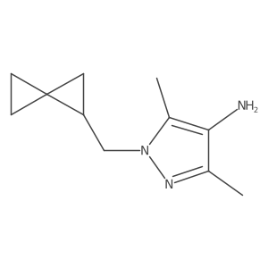 3,5-dimethyl-1-({spiro[2.2]pentan-1-yl}methyl)-1H-pyrazol-4-amine结构式